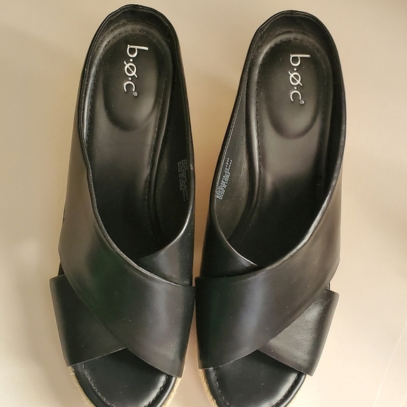 BOC BORN CONCEPT JULITTA WEDGE ESPADRILLE 10M. NWOT BLACK SLIP ON - Picture 6 of 9